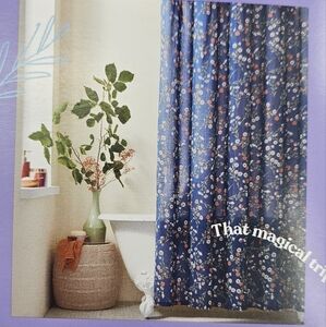 Wild Sage Blue Floral Shower Curtain NWT